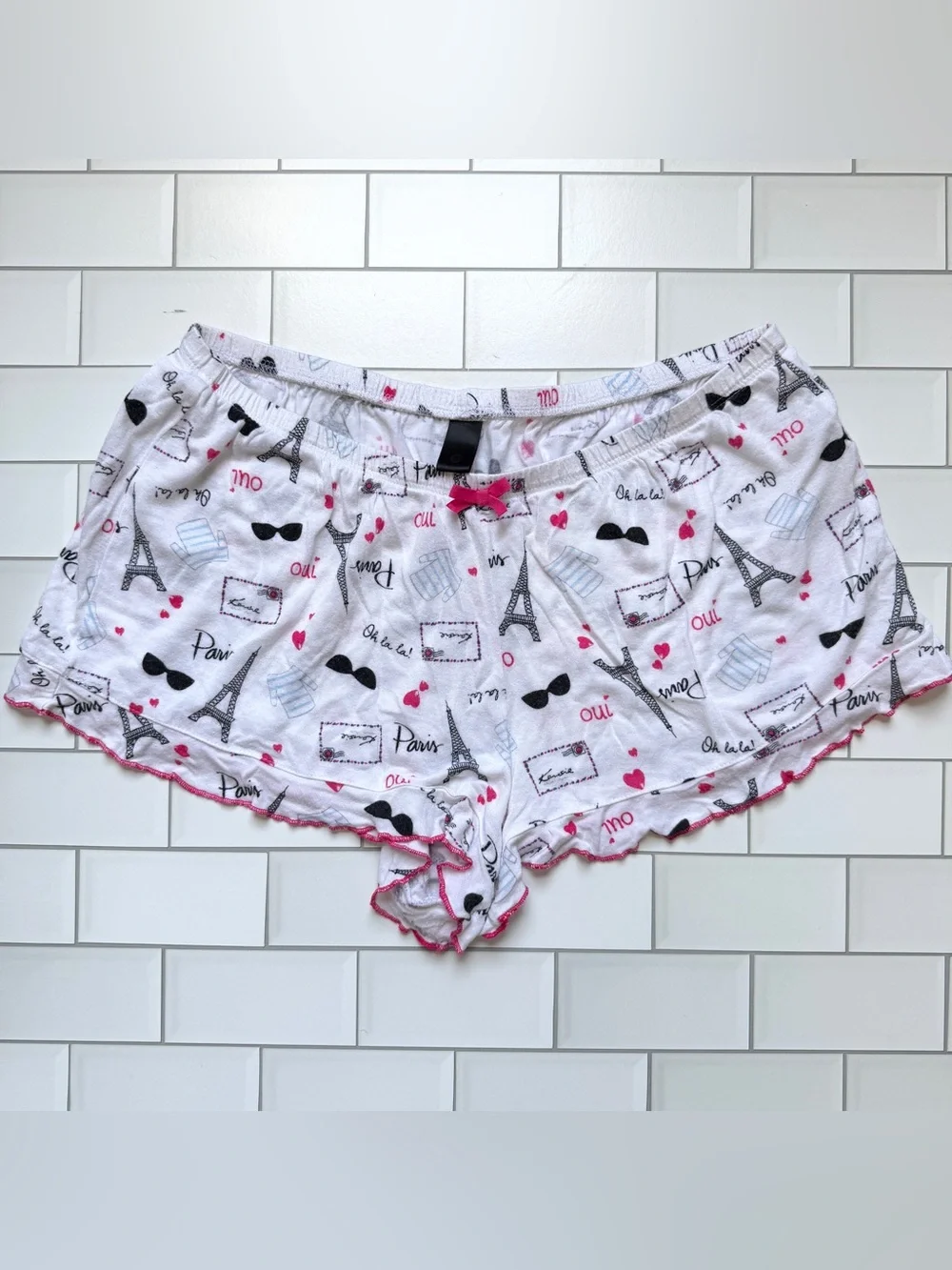 S💕 Kensie Paris Sleep Shorts French Theme 💯 Cotton
